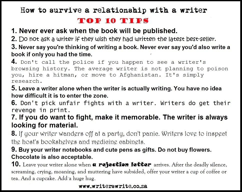 How to survive a relationship with a writer